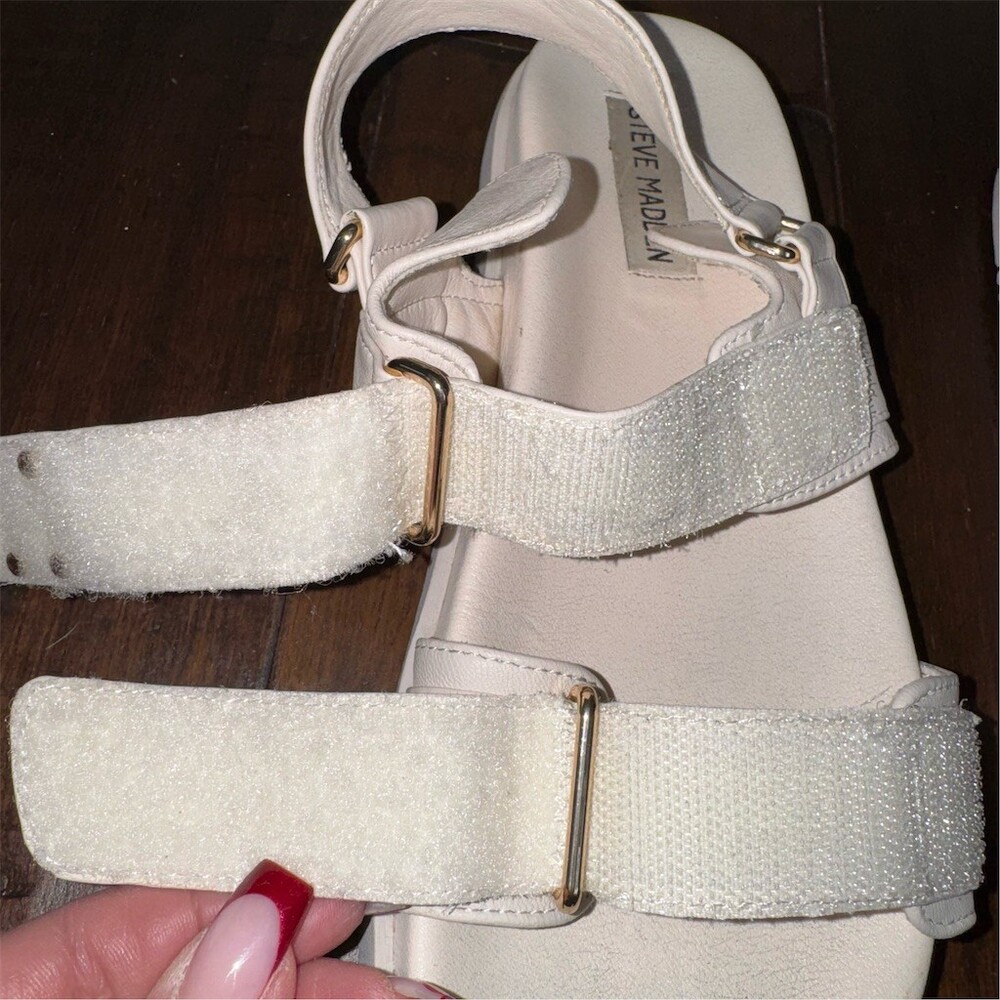 Steve Madden Mona Slingback Footbed Platform Sandals Womens 7.5 Light Beige - Picture 7 of 11